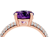 Rose gold Round Cut Cut Diamond Milgrain Marquise Band with Prong Setting_4