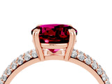 Rose gold Round Cut Cut Diamond Milgrain Marquise Band with Prong Setting_4