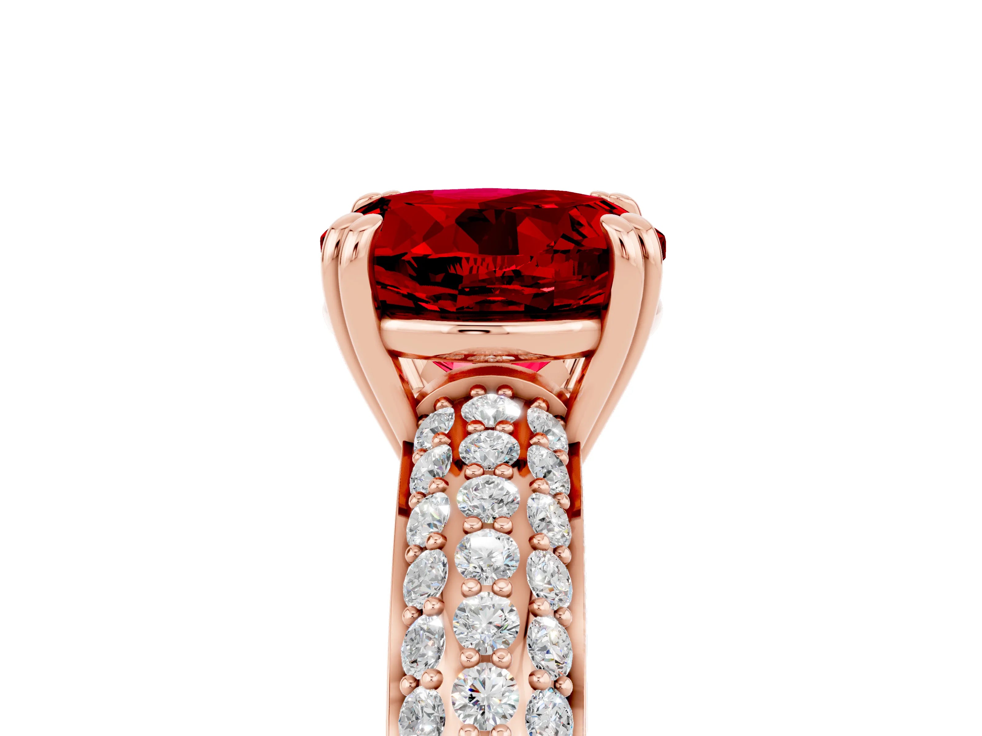 Rose gold Round Cut Cut Diamond Milgrain Marquise Band with Prong Setting_5