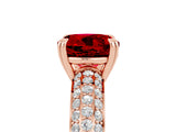 Rose gold Round Cut Cut Diamond Milgrain Marquise Band with Prong Setting_5