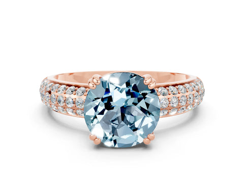 Rose gold Round Cut Cut Diamond Milgrain Marquise Band with Prong Setting