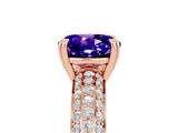 Rose gold Round Cut Cut Diamond Milgrain Marquise Band with Prong Setting_5