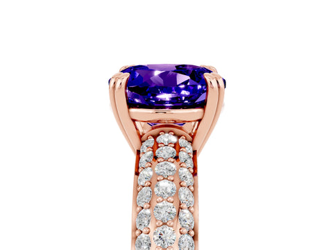 Rose gold Round Cut Cut Diamond Milgrain Marquise Band with Prong Setting_5