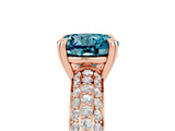 Rose gold Round Cut Cut Diamond Milgrain Marquise Band with Prong Setting_5