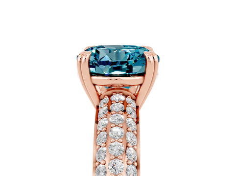 Rose gold Round Cut Cut Diamond Milgrain Marquise Band with Prong Setting_5