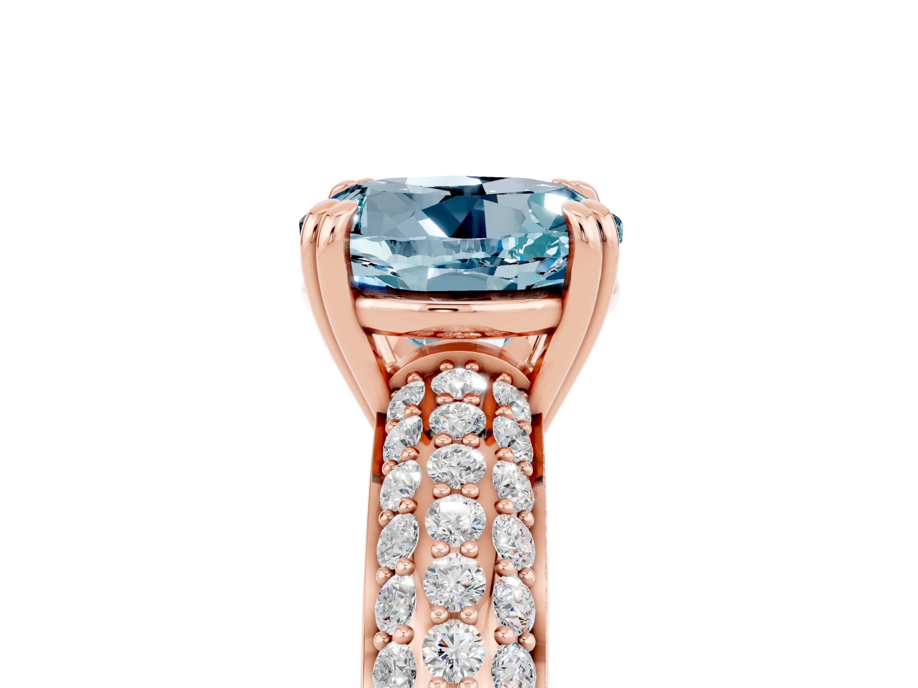 Rose gold Round Cut Cut Diamond Milgrain Marquise Band with Prong Setting_5