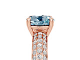Rose gold Round Cut Cut Diamond Milgrain Marquise Band with Prong Setting_5