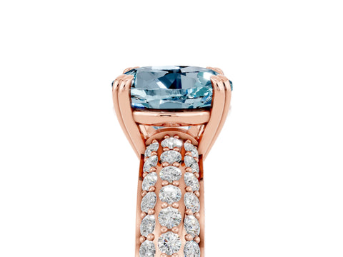 Rose gold Round Cut Cut Diamond Milgrain Marquise Band with Prong Setting_5