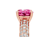 Rose gold Round Cut Cut Diamond Milgrain Marquise Band with Prong Setting_5