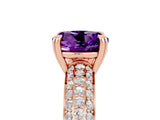 Rose gold Round Cut Cut Diamond Milgrain Marquise Band with Prong Setting_5