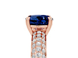 Rose gold Round Cut Cut Diamond Milgrain Marquise Band with Prong Setting_5