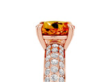 Rose gold Round Cut Cut Diamond Milgrain Marquise Band with Prong Setting_5