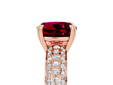 Rose gold Round Cut Cut Diamond Milgrain Marquise Band with Prong Setting_5
