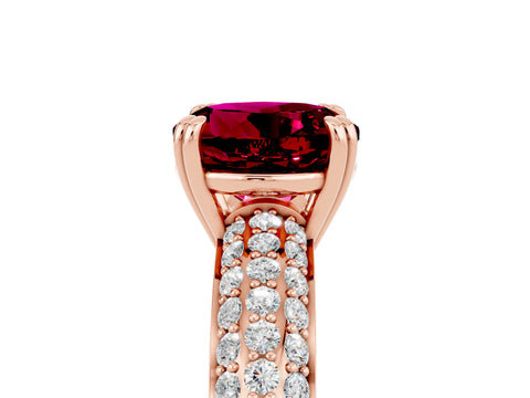 Rose gold Round Cut Cut Diamond Milgrain Marquise Band with Prong Setting_5