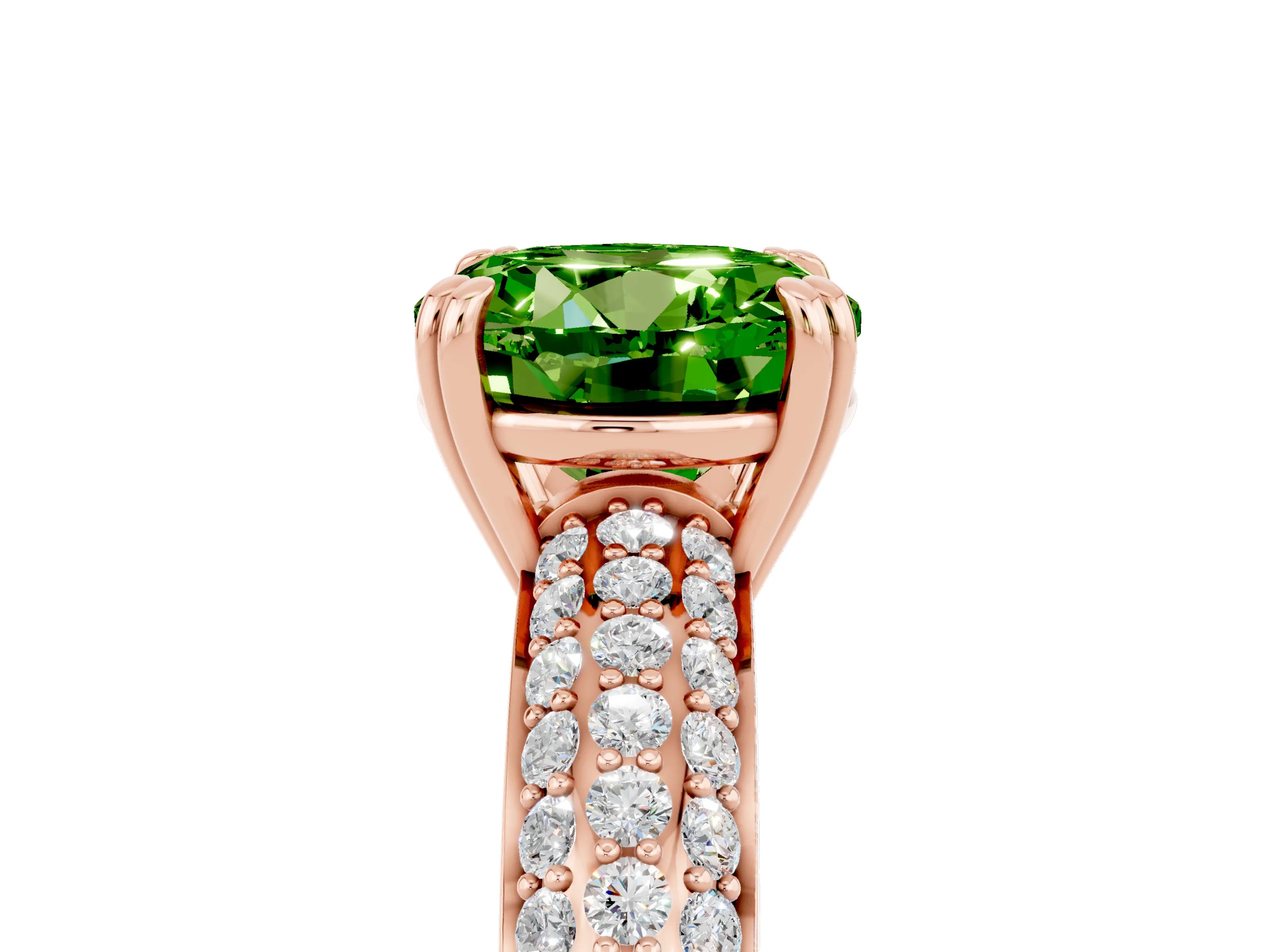 Rose gold Round Cut Cut Diamond Milgrain Marquise Band with Prong Setting_5