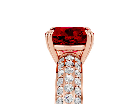 Rose gold Round Cut Cut Diamond Milgrain Marquise Band with Prong Setting_5