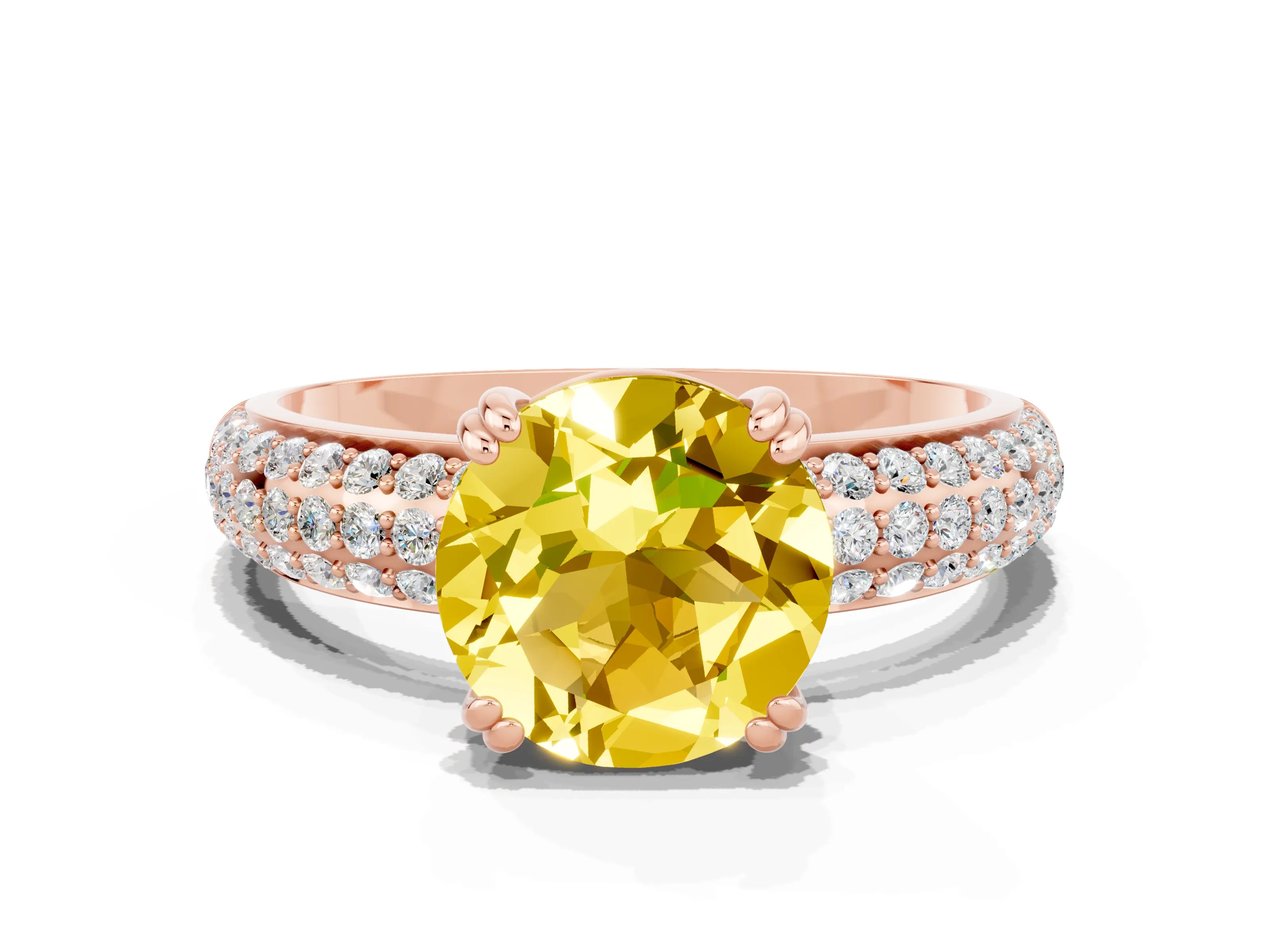 Rose gold Round Cut Cut Diamond Milgrain Marquise Band with Prong Setting