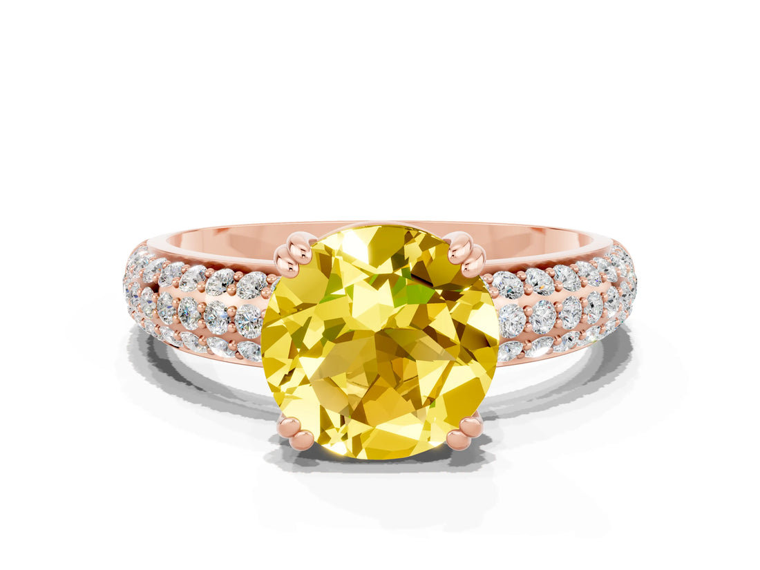 Rose gold Round Cut Cut Diamond Milgrain Marquise Band with Prong Setting