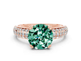 Rose gold Round Cut Cut Diamond Milgrain Marquise Band with Prong Setting