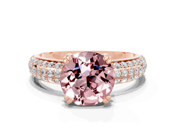 Rose gold Round Cut Cut Diamond Milgrain Marquise Band with Prong Setting