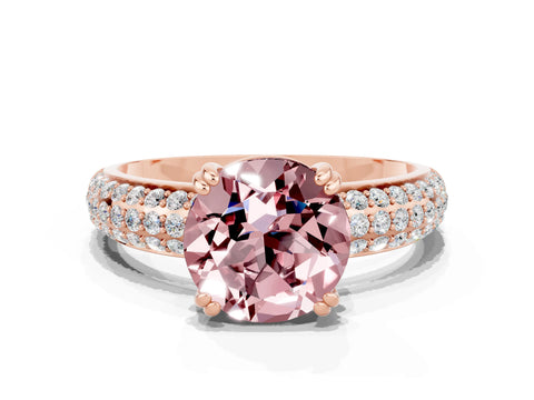 Rose gold Round Cut Cut Diamond Milgrain Marquise Band with Prong Setting