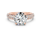 Rose gold Round Cut Cut Diamond Milgrain Marquise Band with Prong Setting
