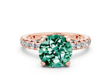 Rose gold Round Cut Cut Diamond Pavé Band with Four-Prong Setting