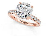 Rose gold Round Cut Cut Diamond Pavé Band with Four-Prong Setting_1