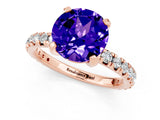 Rose gold Round Cut Cut Diamond Pavé Band with Four-Prong Setting_1