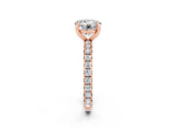 Rose gold Round Cut Cut Diamond Pavé Band with Four-Prong Setting_2