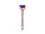 Rose gold Round Cut Cut Diamond Pavé Band with Four-Prong Setting_2