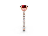 Rose gold Round Cut Cut Diamond Pavé Band with Four-Prong Setting_2