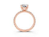 Rose gold Round Cut Cut Diamond Pavé Band with Four-Prong Setting_3