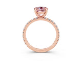 Rose gold Round Cut Cut Diamond Pavé Band with Four-Prong Setting_3