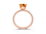 Rose gold Round Cut Cut Diamond Pavé Band with Four-Prong Setting_3