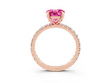 Rose gold Round Cut Cut Diamond Pavé Band with Four-Prong Setting_3