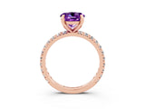 Rose gold Round Cut Cut Diamond Pavé Band with Four-Prong Setting_3