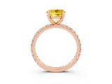 Rose gold Round Cut Cut Diamond Pavé Band with Four-Prong Setting_3