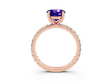 Rose gold Round Cut Cut Diamond Pavé Band with Four-Prong Setting_3