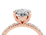 Rose gold Round Cut Cut Diamond Pavé Band with Four-Prong Setting_4