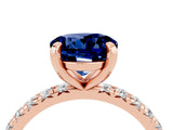Rose gold Round Cut Cut Diamond Pavé Band with Four-Prong Setting_4