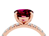 Rose gold Round Cut Cut Diamond Pavé Band with Four-Prong Setting_4