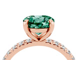 Rose gold Round Cut Cut Diamond Pavé Band with Four-Prong Setting_4