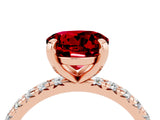 Rose gold Round Cut Cut Diamond Pavé Band with Four-Prong Setting_4