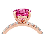 Rose gold Round Cut Cut Diamond Pavé Band with Four-Prong Setting_4