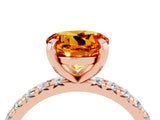 Rose gold Round Cut Cut Diamond Pavé Band with Four-Prong Setting_4