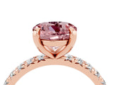 Rose gold Round Cut Cut Diamond Pavé Band with Four-Prong Setting_4
