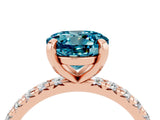 Rose gold Round Cut Cut Diamond Pavé Band with Four-Prong Setting_4