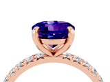 Rose gold Round Cut Cut Diamond Pavé Band with Four-Prong Setting_4