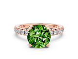 Rose gold Round Cut Cut Diamond Pavé Band with Four-Prong Setting
